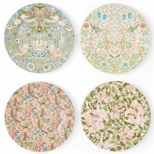 Honeysuckle Mixade Tallrikar Ø 20cm, 4-pack - Morris & Co