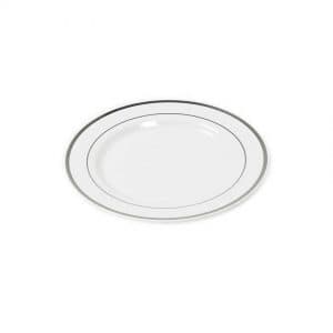 Tallrik med silverkant Plast (15,5 cm) 42 stycken