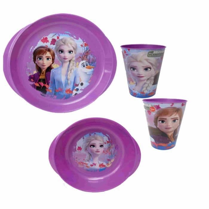 set 1 platt tallrik 20 cm + 1 djup tallrik 15 cm + 1 bägare 12 cm hög snödrottning