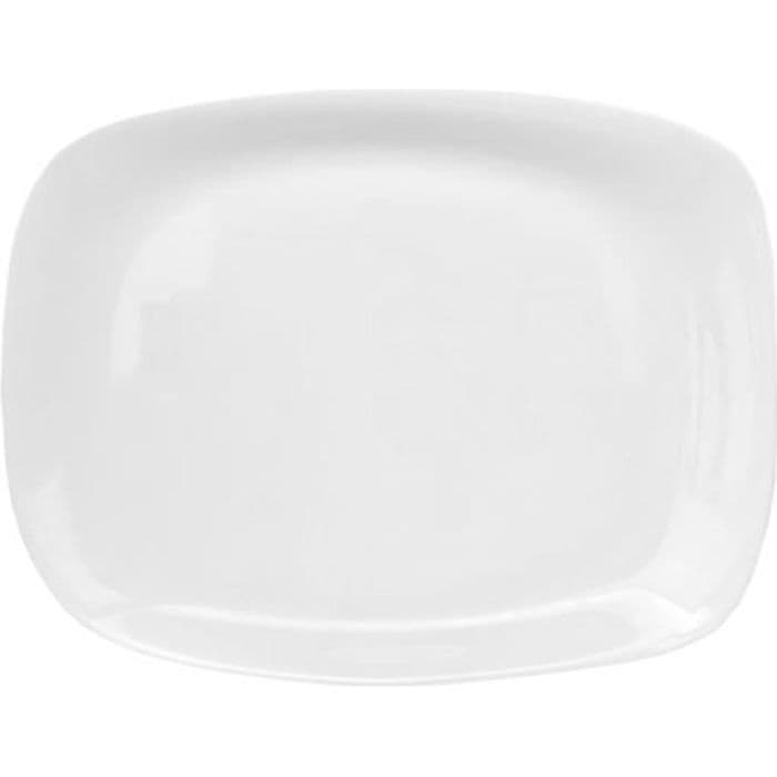 Bormioli Rocco PARMA serveringsfat, 325 x 240 x 23 mm, serveringsfat i vit opalglas, rektangulär, design