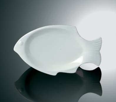Fisk Porcelænstallerken / Tønde Lille - 6 pack