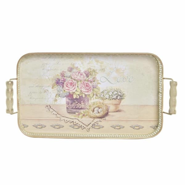 Uppsättning med Brickor DKD Home Decor Rosa Metall Aluminium 8 cm 40 x 21 x 8 cm (3 antal)