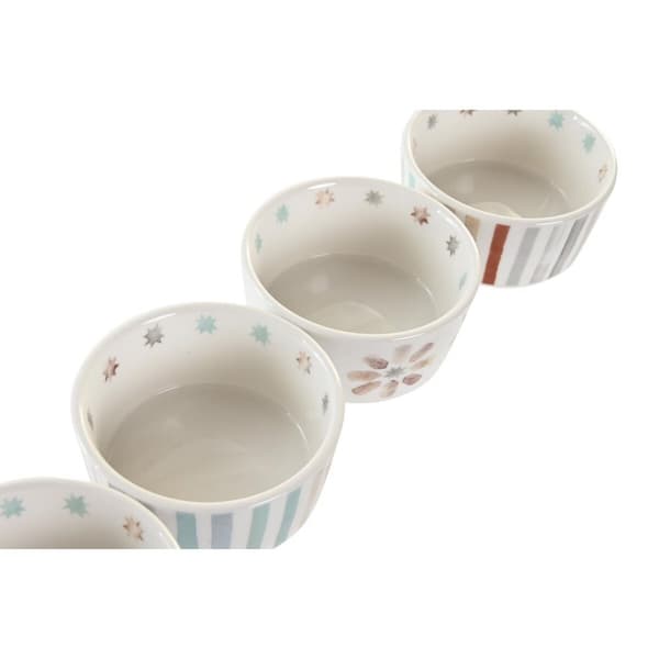 Snacksbricka DKD Home Decor 19,7 x 19,7 x 1 cm Multicolour Stengods