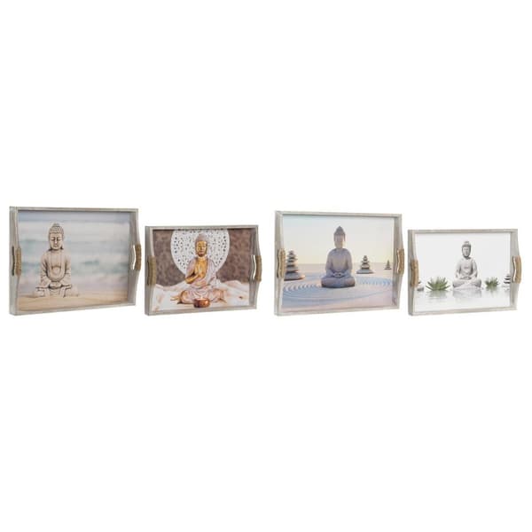Uppsättning med Brickor DKD Home Decor 40 x 30 x 6 cm Trä MDF (2 antal)