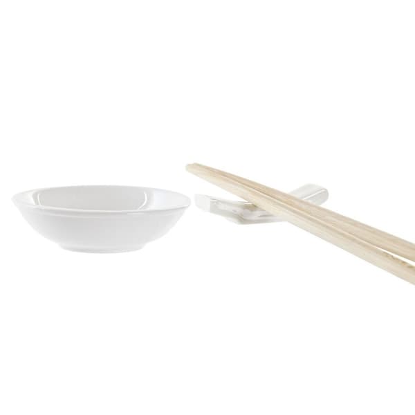 Sushisetti DKD Home Decor Bambu Kivitavara Valkoinen Luonnollinen Itämainen 27,3 x 20,3 x 2,5 cm (12 osaa)