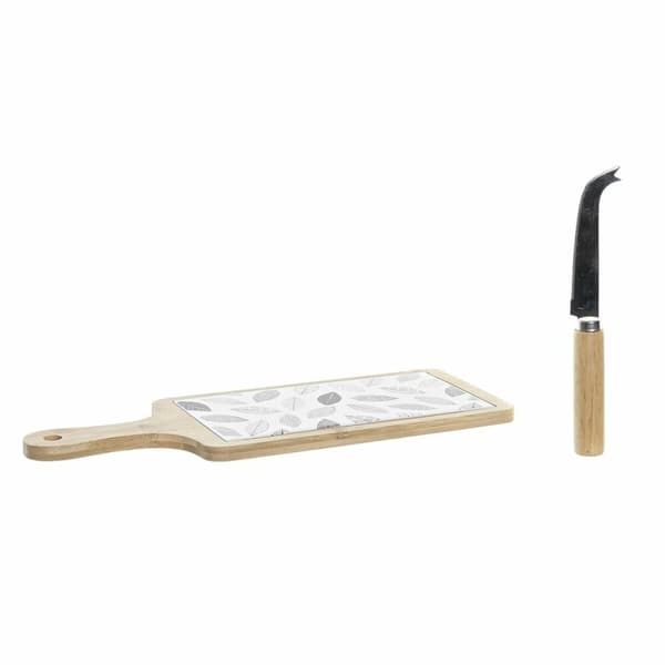 Alkuruokasetti DKD Home Decor Valkoinen/Musta Bambu Kivitavara Levyt Cottage 3 Kappaletta 33 x 12 x 1 cm (3 piezas)