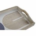 Miniatyrbillede 2 af 3: Bakke DKD Home Decor 40,6 x 30 x 6 cm Beige Blå Træ MDF (2 enheder)