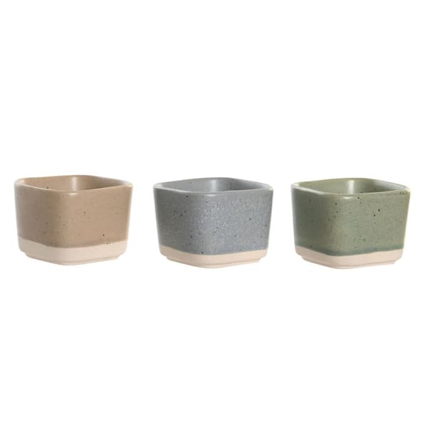 Sæt til appetizere DKD Home Decor 21,6 x 15 x 1,5 cm Porcelæn Multifarvet Bambus Skandinavisk