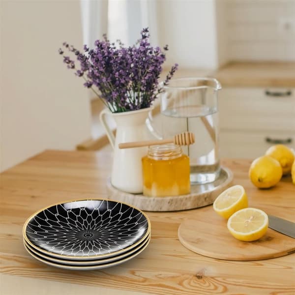 4x Porslinstallrik Platta Frukosttallrik Dessertallrik Serveringstallrik för sallad Frukt Pasta Dessert Huvudrätt och Snacks