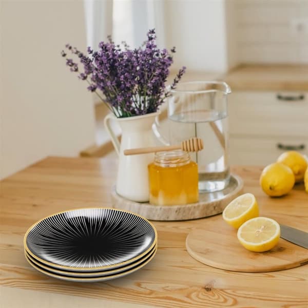 4x Porslinstallrik Platta Frukosttallrik Dessertallrik Serveringstallrik för sallad Frukt Pasta Dessert Huvudrätt och Snacks