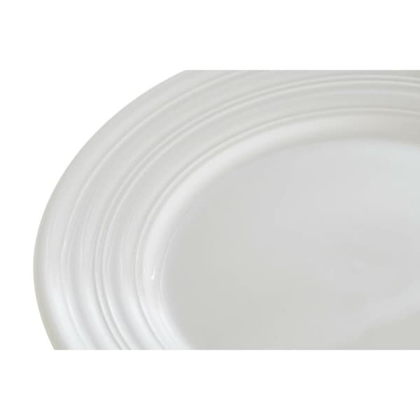 Flad Plade DKD Home Decor Hvid Porcelæn 19 x 19 x 2 cm