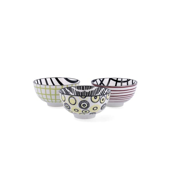 Skålsett Bidasoa Zigzag Flerfarget Keramikk 11 cm (3 Deler)