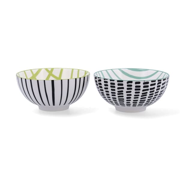 Skålsett Bidasoa Zigzag Flerfarget Keramikk 15 x 15 x 7,3 cm (2 Deler)