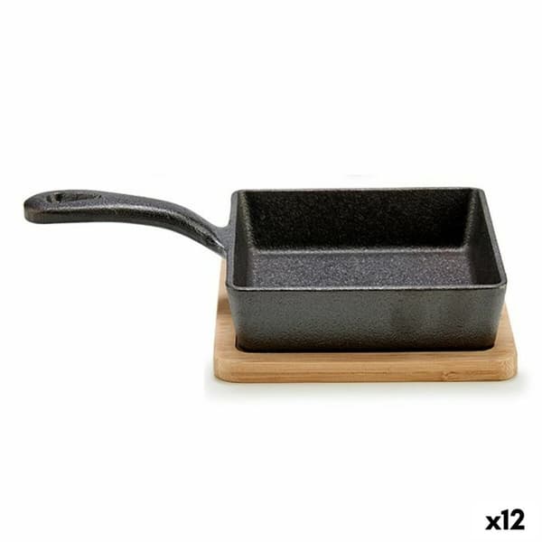Pande til servering af aperitiffer Kinvara 1277SJ5076 Brun Grå 23,7 x 6,3 x 14 cm Stegepande (12 enheder)