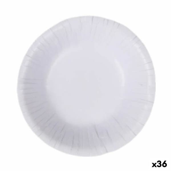 plade Algon Engangsanvendelse Hvid Pap 450 ml (36 Enheder)