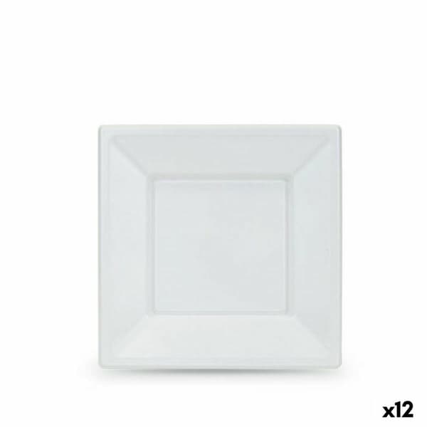 Sæt af genanvendelige tallekener Algon Hvid Plastik 18 x 18 x 1,5 cm (24 enheder)