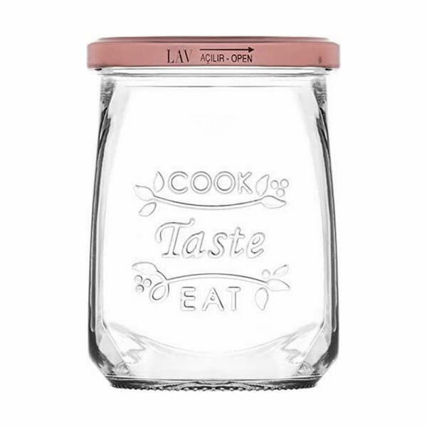 Genomskinlig glasburk Inde Tasty 550 ml Med lock (12 antal)