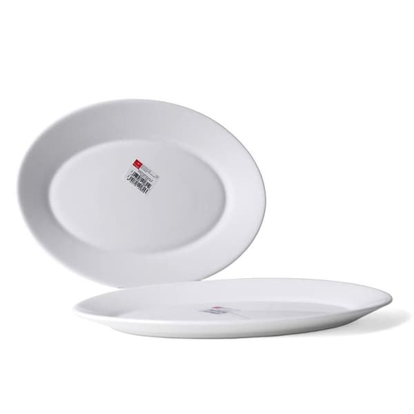 Køkkenspringvand Bormioli Toledo Hvid Glas Oval 30 x 21 x 2,7 cm (24 enheder)