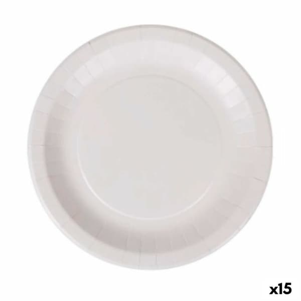 plade Algon Engangsanvendelse Hvid Pap 28 cm (15 enheder)