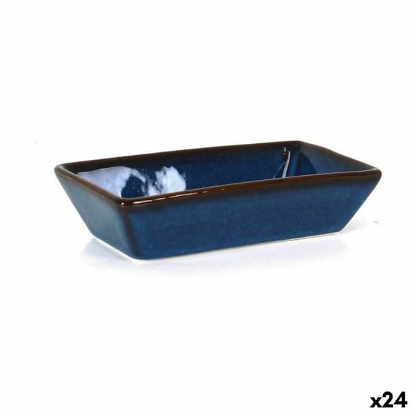 Snackskål La Mediterránea Pica-pica Blå Rektangulær 13,8 x 7,2 x 3,2 cm (24 enheder)