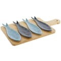 Miniatyrbild 1 av 5: Tilltuggsset Home ESPRIT Blå Grön Marinblå Bambu Porslin Medelhavs Fiskar 36 x 18 x 1,3 cm 5 Delar