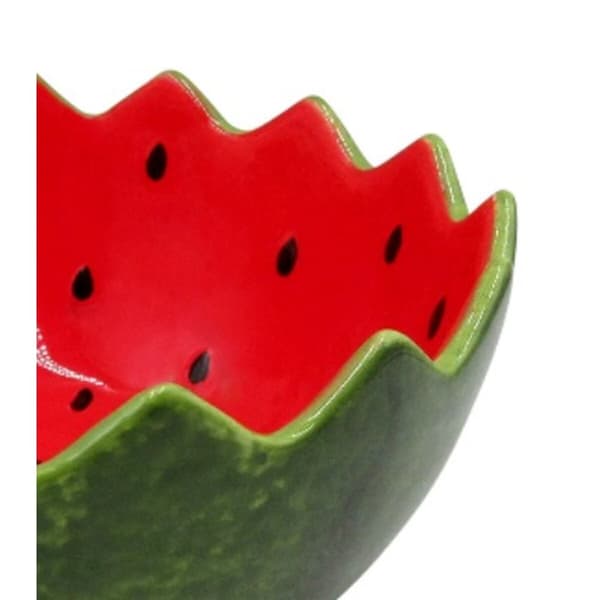 Snacksskål Home ESPRIT Röd Grön Stengods Vattenmelon 23 x 23 x 9 cm