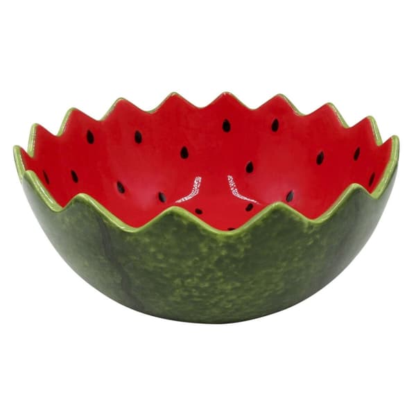 Snacksskål Home ESPRIT Röd Grön Stengods Vattenmelon 23 x 23 x 9 cm