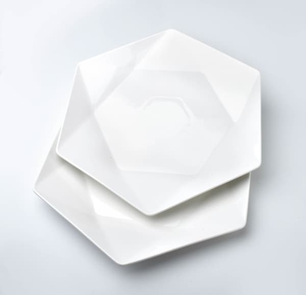 RALPH WHITE Sæt med 2 flade tallerkener 32,5cm x 28,5cm x h3cm