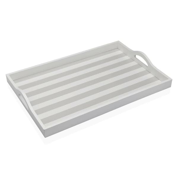 Tarjotin Versa Harmaa Puu MDF 30 x 5 x 45 cm Raidat