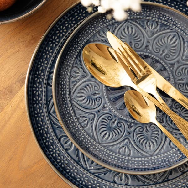 Plade | INDIEN | dessert marineblå | 21 cm | 974926