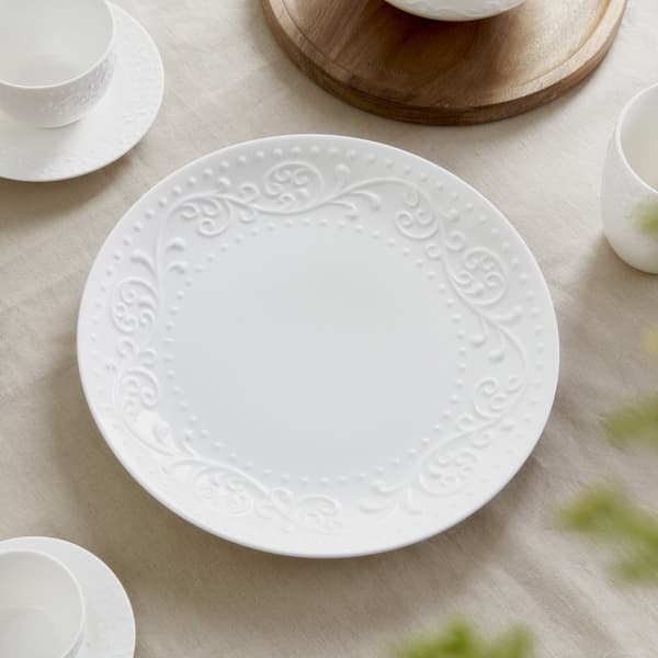 Plade | SYLIA | hvidt spisestel med ornament | 27 cm | 844008