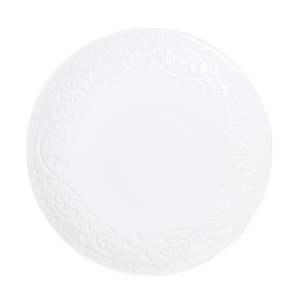 Plade | SYLIA | hvidt spisestel med ornament | 27 cm | 844008