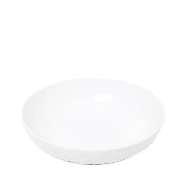 Plade | SYLIA | dyb hvid med ornament | 20 cm | 844022