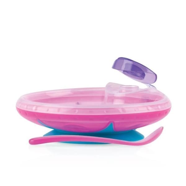 NUBY Värmeplatta med sugkopp - Rosa - 3 månader +