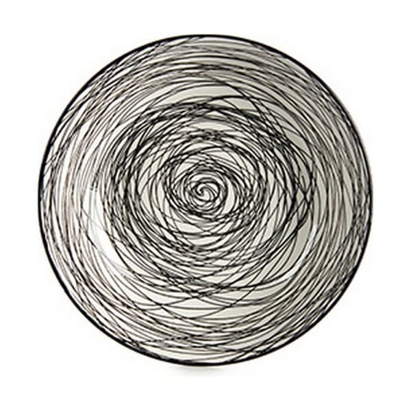 Djup tallrik Ränder Porslin Svart Vit 20 x 4,7 x 20 cm