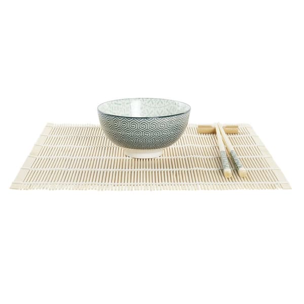 Sushiset DKD Home Decor 14,5 x 14,5 x 31 cm Grön Stengods Orientalisk (16 Delar)