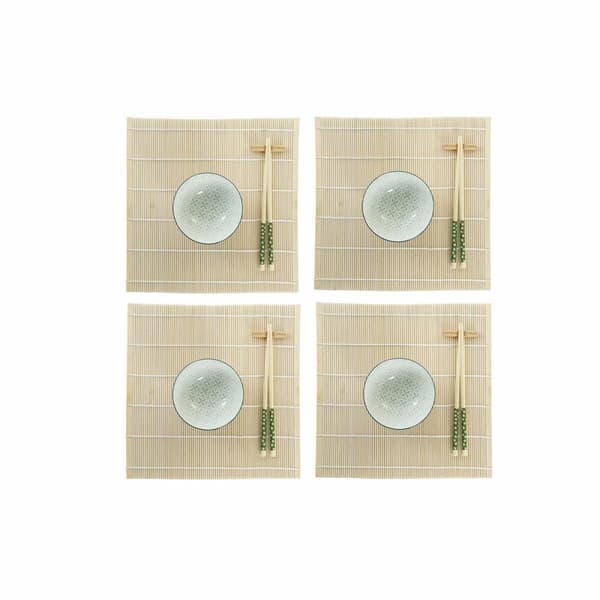 Sushiset DKD Home Decor 14,5 x 14,5 x 31 cm Grön Stengods Orientalisk (16 Delar)