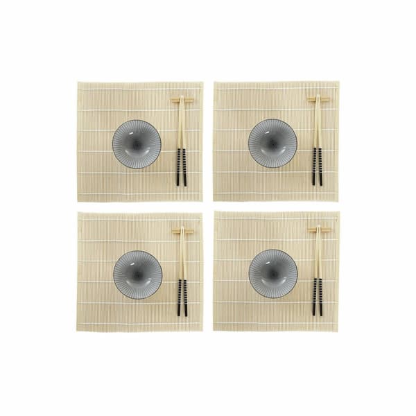 Sushiset DKD Home Decor 14,5 x 14,5 x 31 cm Svart Stengods Orientalisk (16 Delar)
