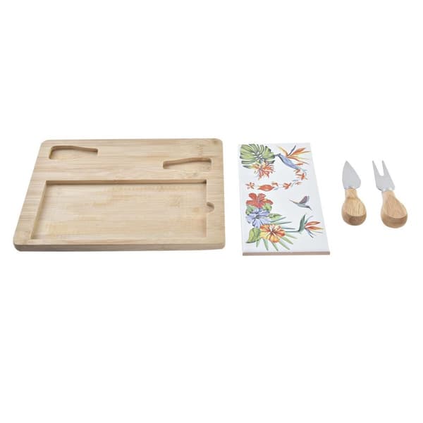 Ostbricka DKD Home Decor Bambu Stengods 24,5 x 20 x 1,2 cm (4 antal)