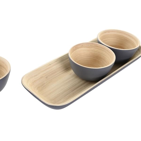 Tilltuggsset DKD Home Decor Bambu 32 x 12,7 x 3,5 cm (3 antal)