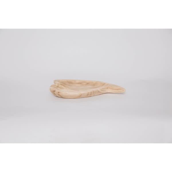 Snacksbricka DKD Home Decor Ljusbrun Naturell Hjärta Tropiskt 35 x 24 x 4 cm