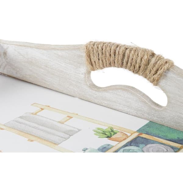 Uppsättning med Brickor DKD Home Decor 40 x 30 x 6 cm Trä MDF (2 antal)