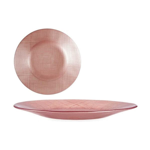 Platt skål Vivalto 323921P-3 Rosa Glas 21 x 2 x 21 cm (6 antal)
