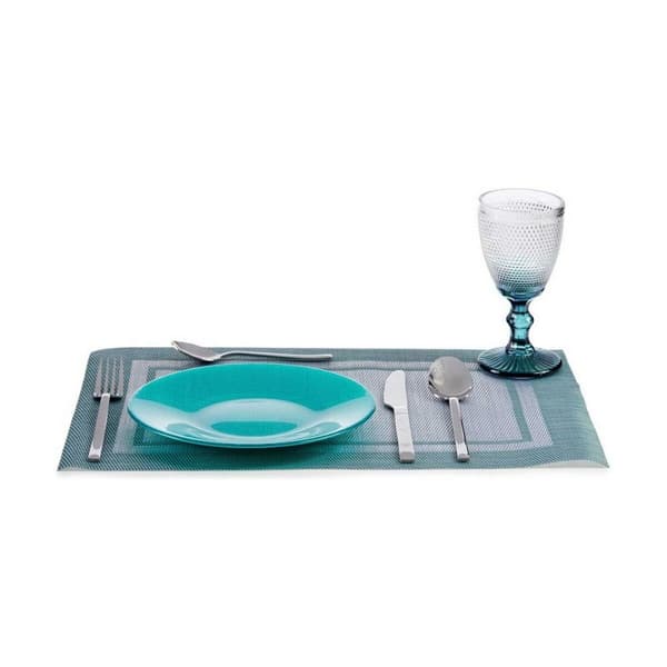 Platt skål Vivalto 323921P Turkos Glas 21 x 2 x 21 cm (6 antal)