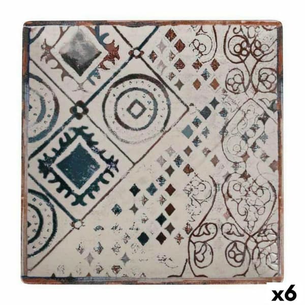 Platt skål La Mediterránea Grecia Porslin 24 x 24 x 2 cm (6 antal)
