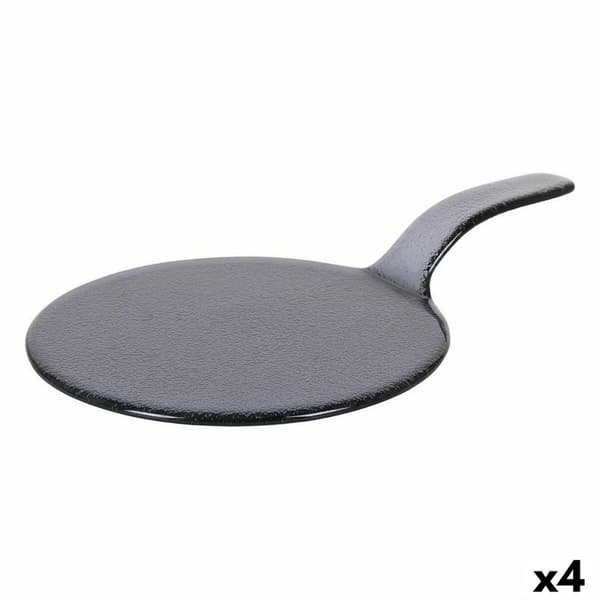 Snacksbricka Viejo Valle Svart Med handtag Glas Ø 23 x 37 cm (4 antal)