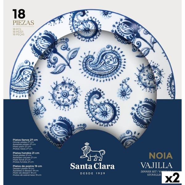 Matservis Santa Clara Noia 18 Delar Porslin Rund (2 antal)