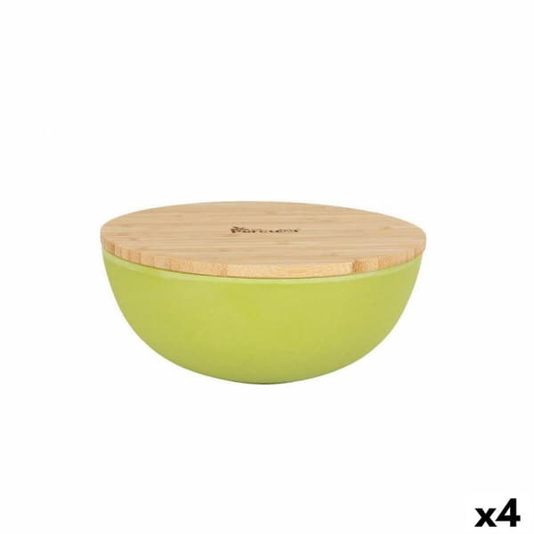 Skål Percutti Melamin Brun Grön 18,9 x 18,9 x 8,5 cm Bambu (4 antal)