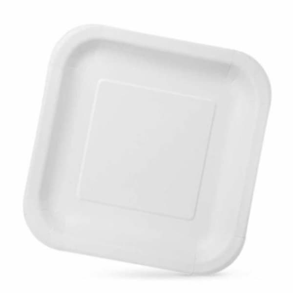 Tallriksset Algon Engångsanvändning Vit Papp 23 x 23 x 1,5 cm (10 antal)