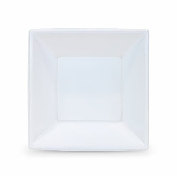 Set med återanvändbara tallrikar Algon Fyrkantig Vit Plast 18 x 18 x 4 cm (24 antal)